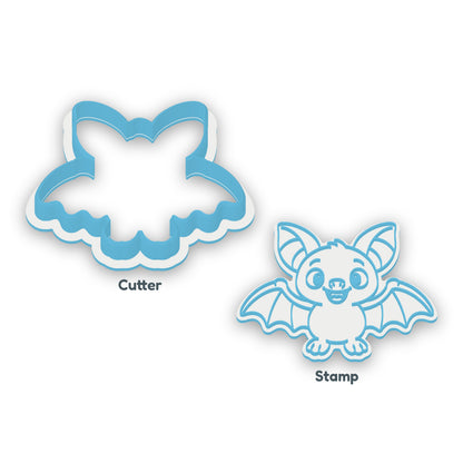 Friendly Bat separate cookie cutter and matching embosser