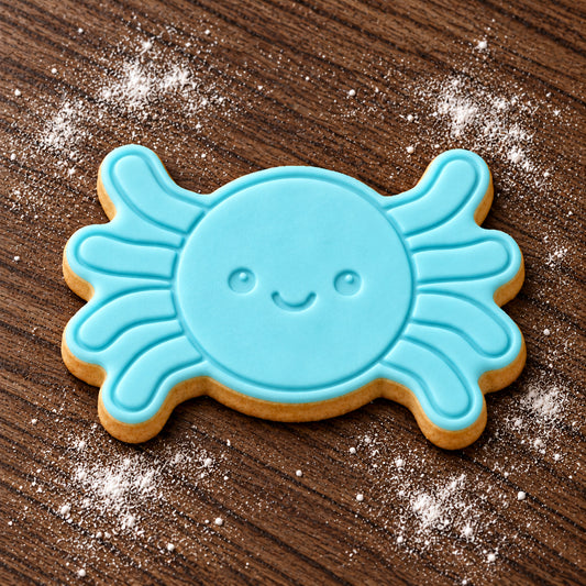 Friendly Spider decorated fondant cookie