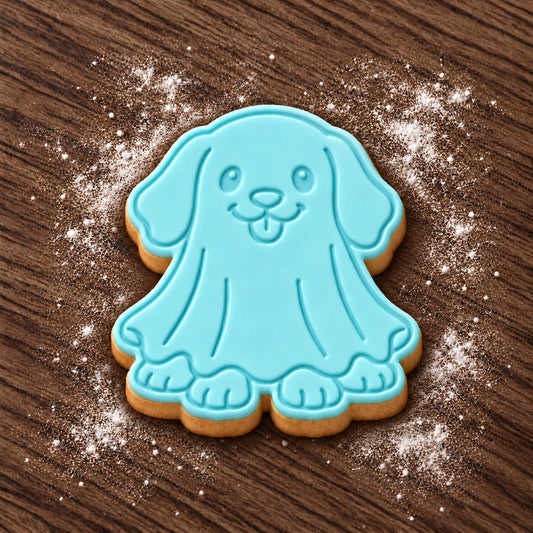 Ghost Dog decorated fondant cookie