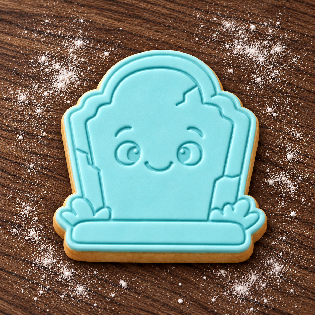 Gravestone decorated fondant cookie