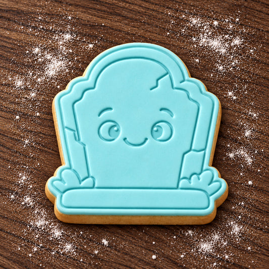 Gravestone decorated fondant cookie
