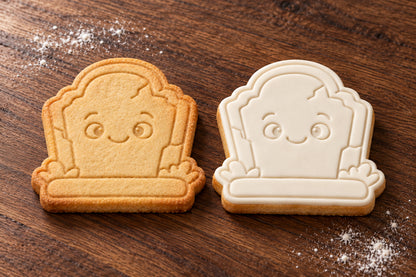 Gravestone plain and white fondant cookie examples