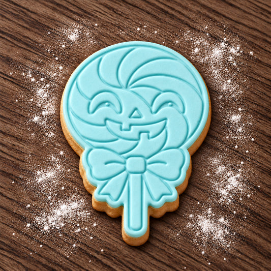 Lollipop decorated fondant cookie