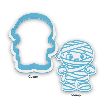 Mummy separate cookie cutter and matching embosser