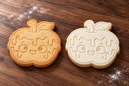 Poison Apple plain and white fondant cookie examples