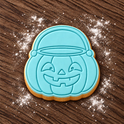 Pumpkin Treat Bucket decorated fondant cookie