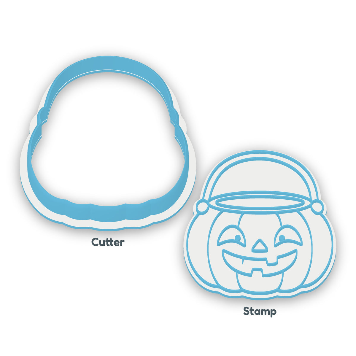Pumpkin Treat Bucket separate cookie cutter and matching embosser