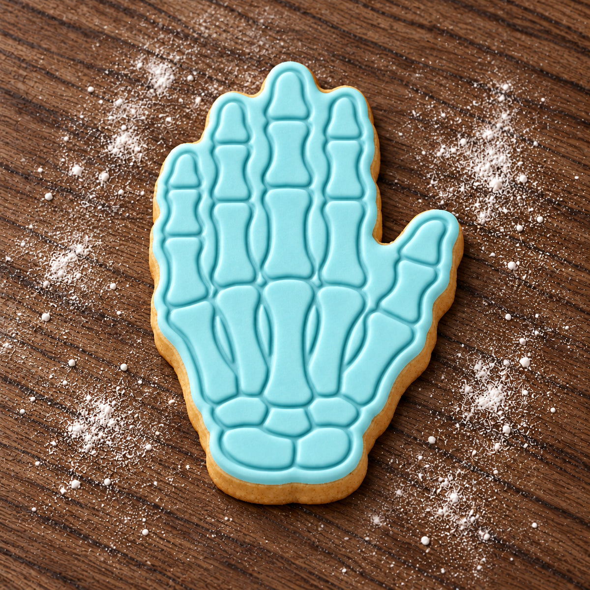 Skeleton Hand decorated fondant cookie