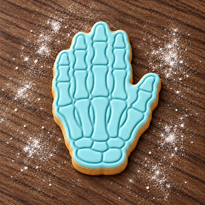 Skeleton Hand decorated fondant cookie
