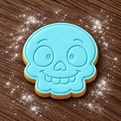 Skull decorated fondant cookie