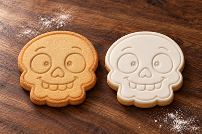 Skull plain and white fondant cookie examples