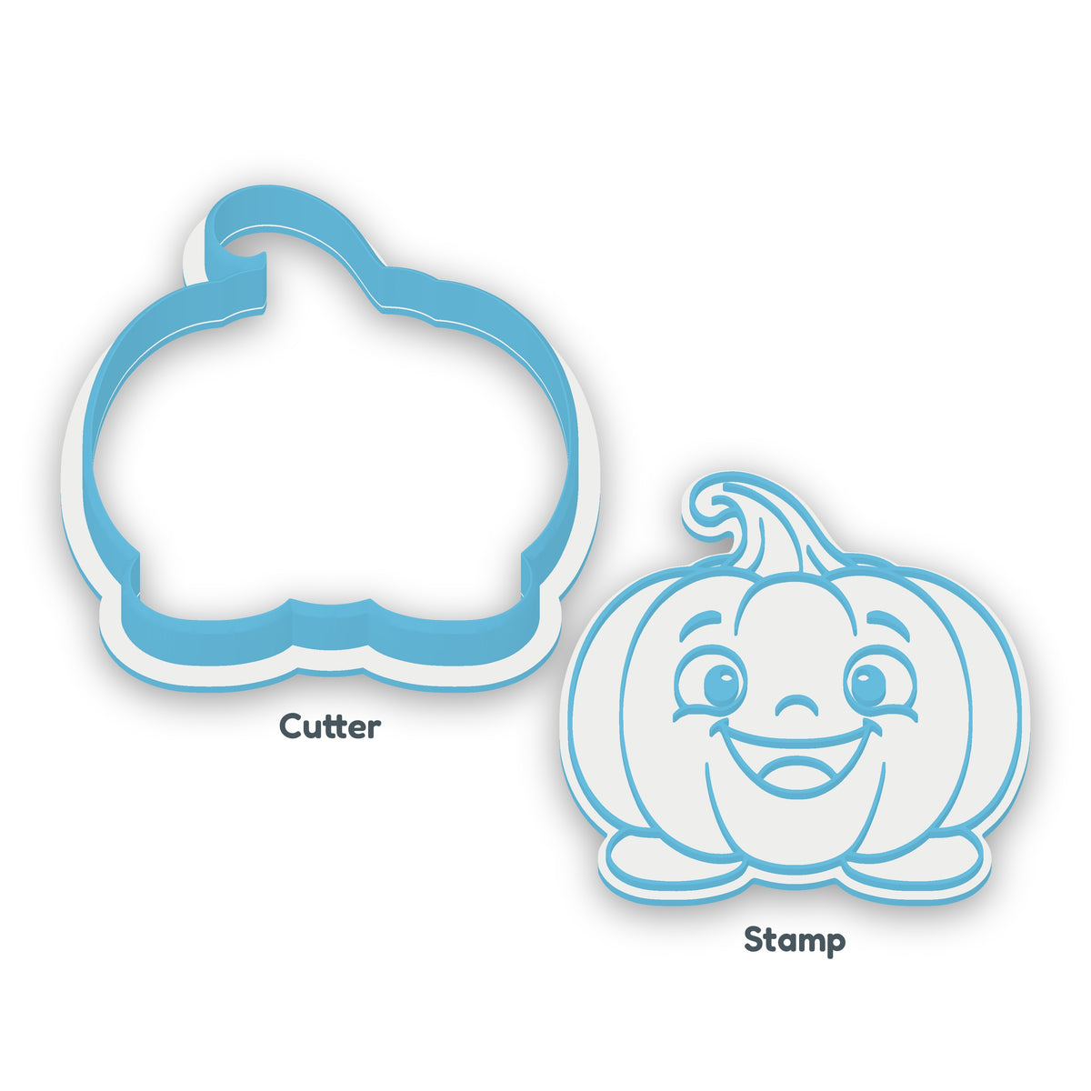 Smiling Pumpkin separate cookie cutter and matching embosser