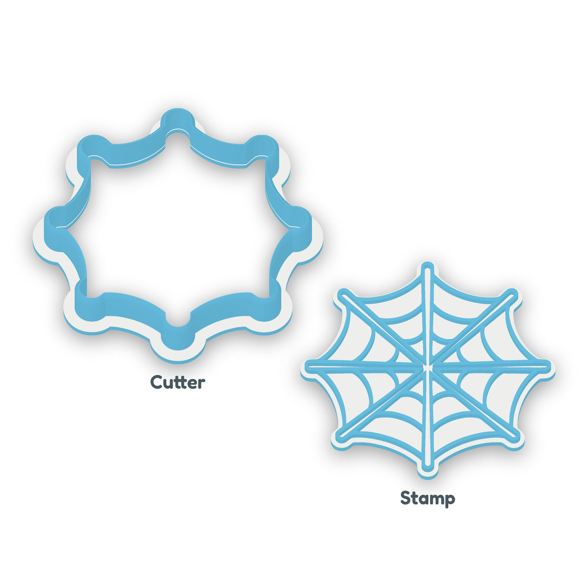 Spiderweb separate cookie cutter and matching embosser