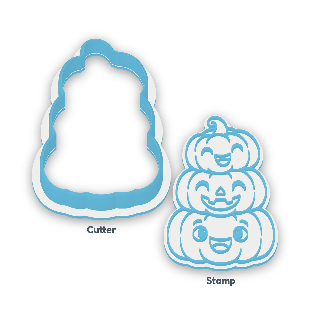 Stacked Pumpkins separate cookie cutter and matching embosser