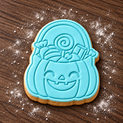 Trick Or Treat Bag decorated fondant cookie