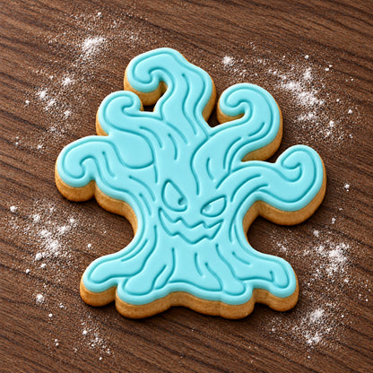 Twisted Tree decorated fondant cookie