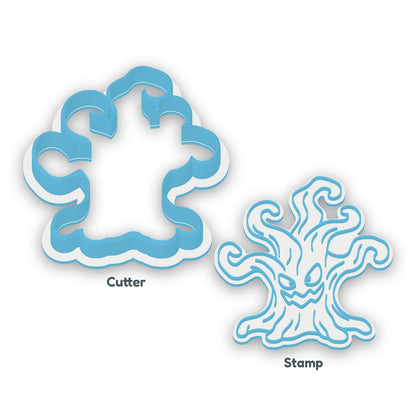 Twisted Tree separate cookie cutter and matching embosser