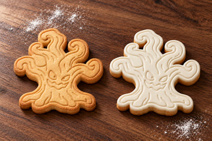 Twisted Tree plain and white fondant cookie examples