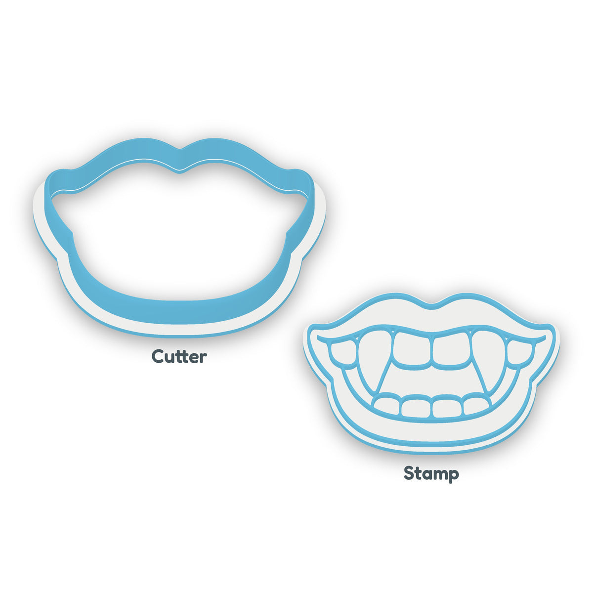 Vampire Fangs separate cookie cutter and matching embosser