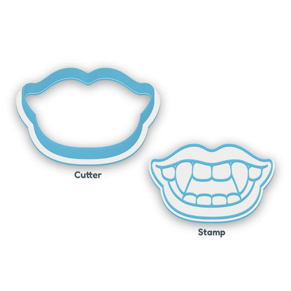 Vampire Fangs separate cookie cutter and matching embosser