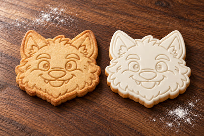 Werewolf Face plain and white fondant cookie examples