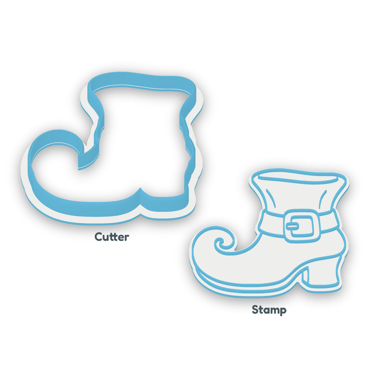 Witch Boot separate cookie cutter and matching embosser