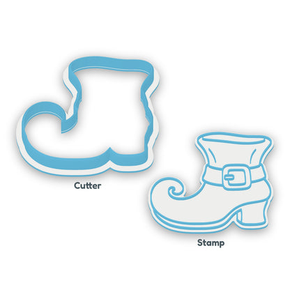 Witch Boot separate cookie cutter and matching embosser