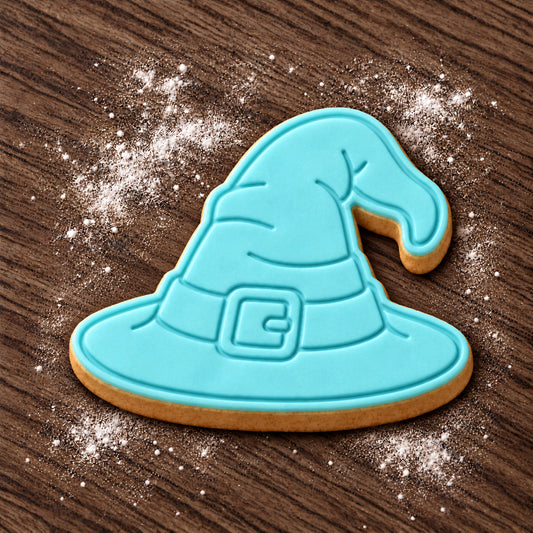 Witch Hat decorated fondant cookie
