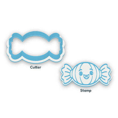 Wrapped Sweet separate cookie cutter and matching embosser