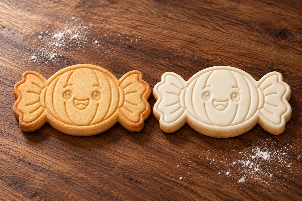 Wrapped Sweet plain and white fondant cookie examples