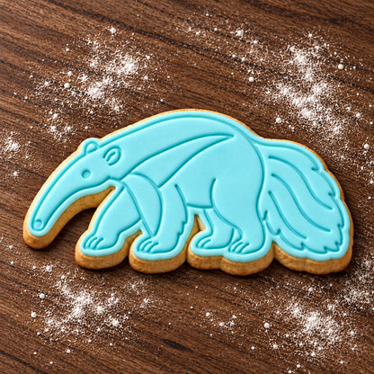 Anteater decorated fondant cookie