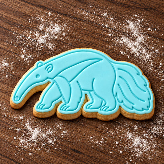 Anteater decorated fondant cookie