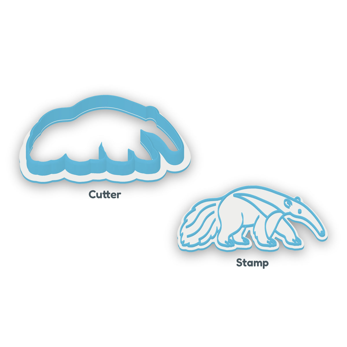 Anteater separate cookie cutter and matching embosser