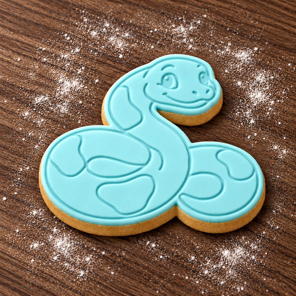 Boa Constrictor decorated fondant cookie