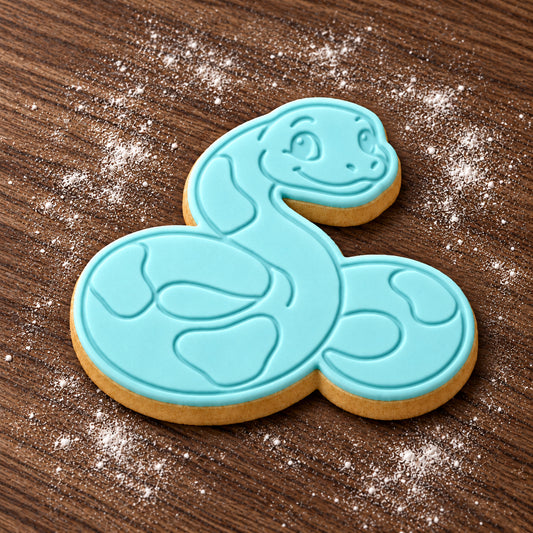 Boa Constrictor decorated fondant cookie
