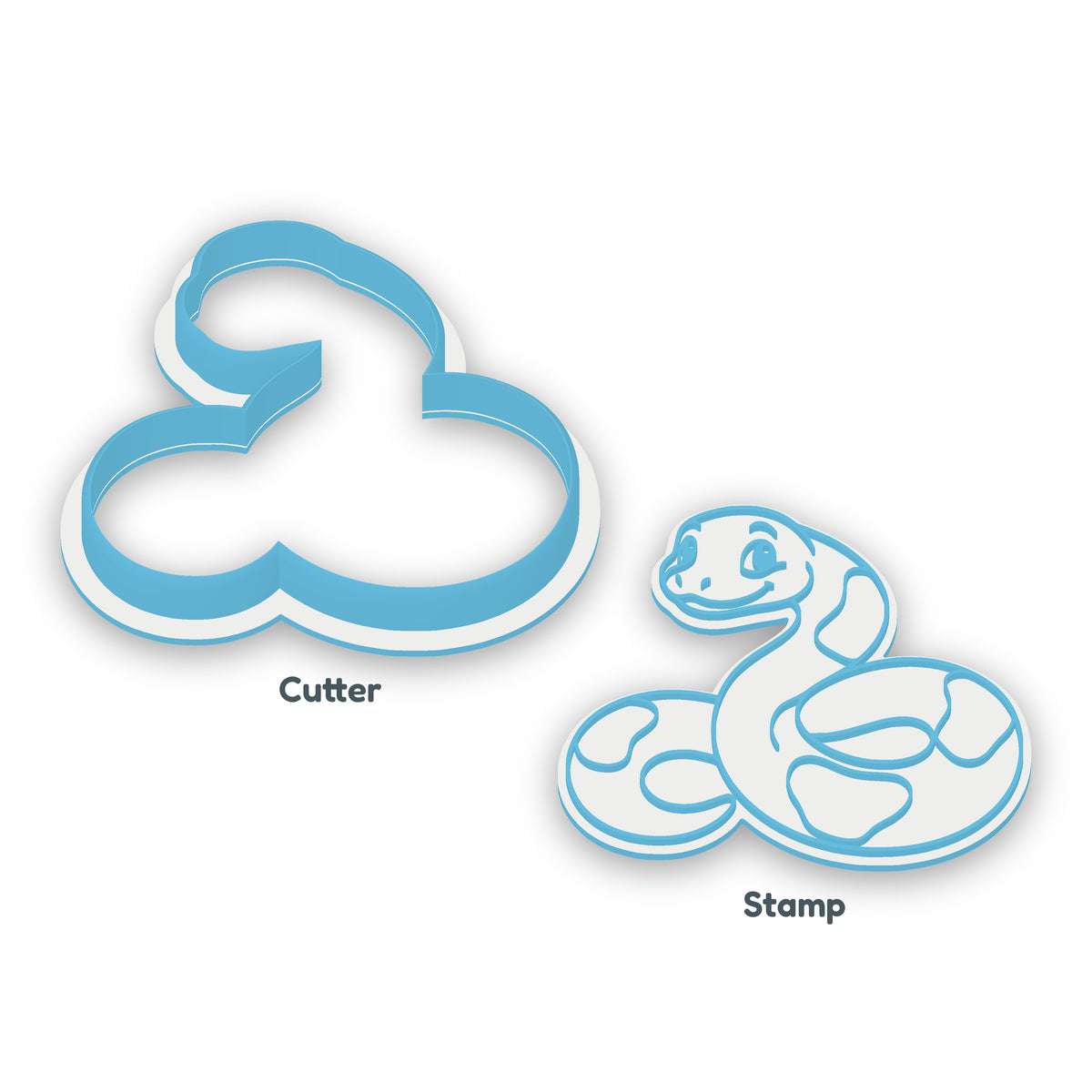 Boa Constrictor separate cookie cutter and matching embosser