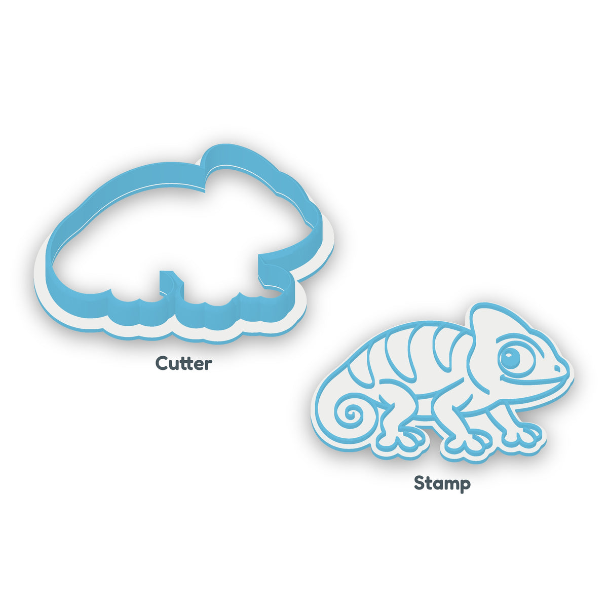 Chameleon separate cookie cutter and matching embosser