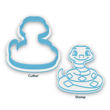Coiled Snake separate cookie cutter and matching embosser