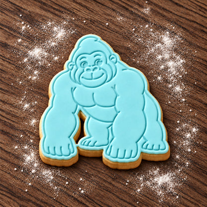 Gorilla decorated fondant cookie