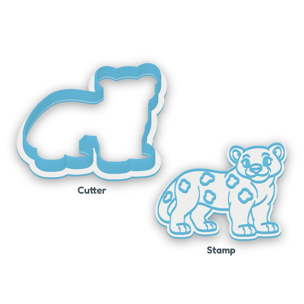 Jaguar separate cookie cutter and matching embosser