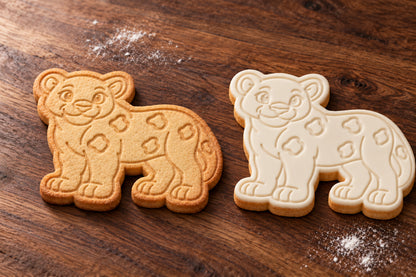 Jaguar plain and white fondant cookie examples