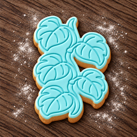 Jungle Vine decorated fondant cookie