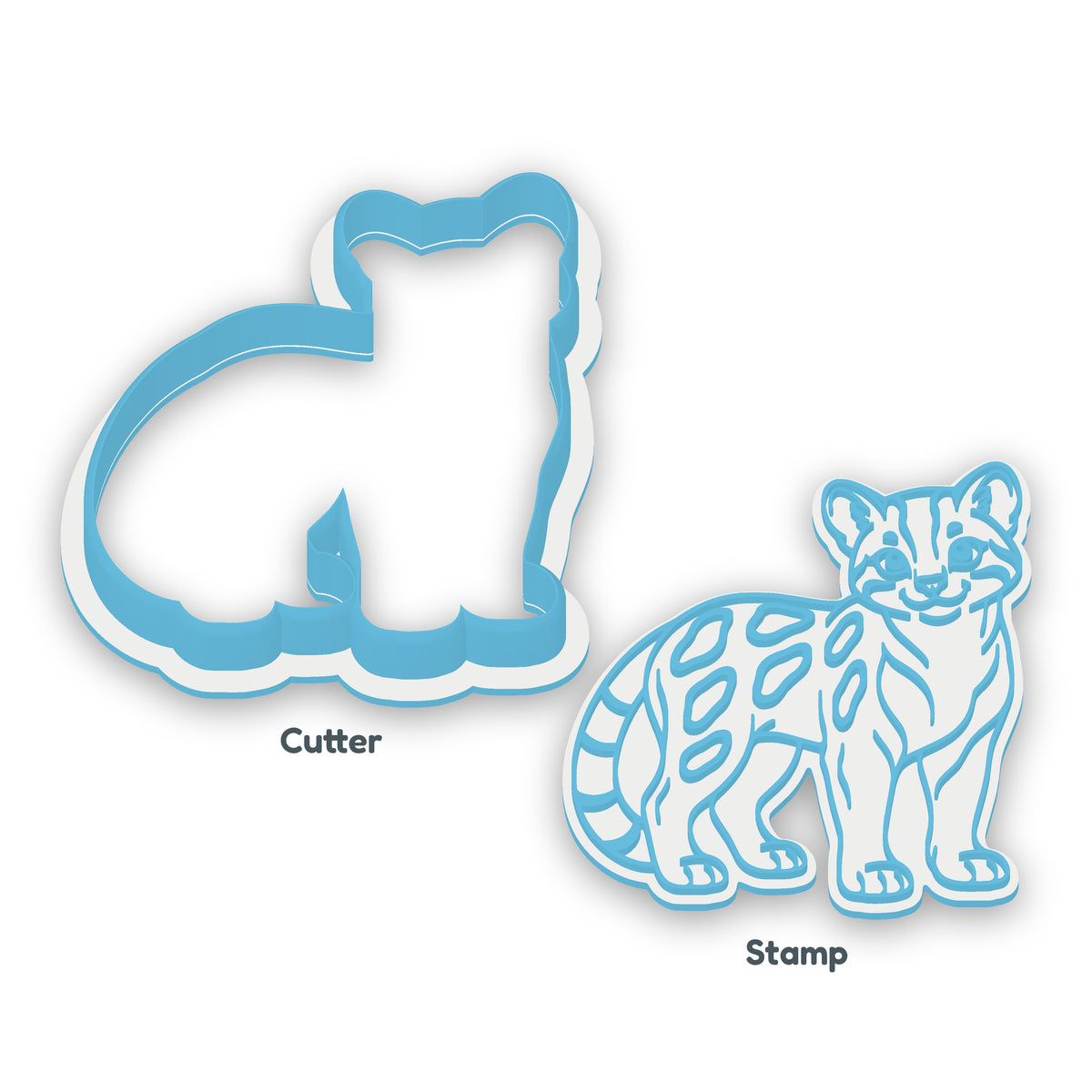 Ocelot separate cookie cutter and matching embosser