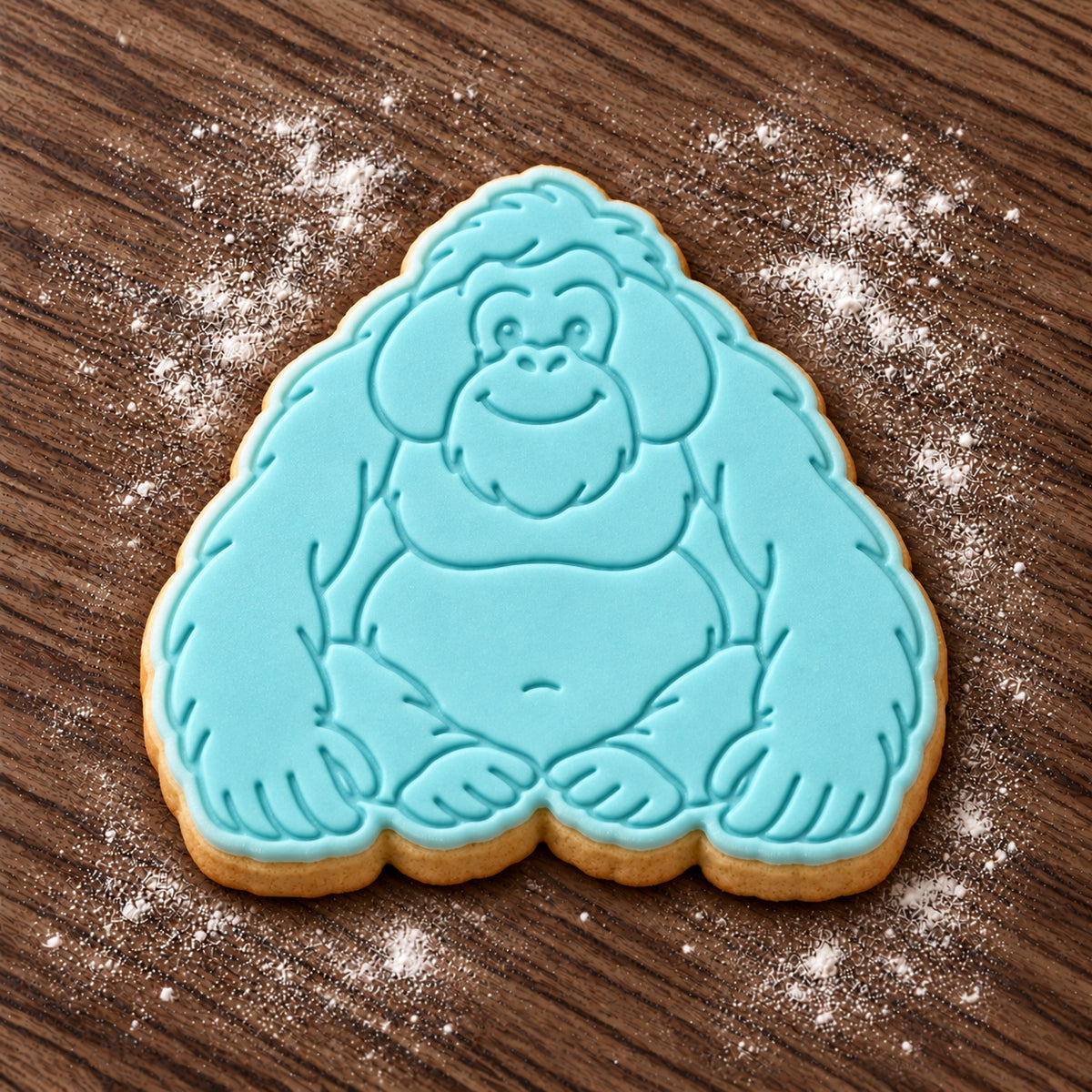 Orangutan decorated fondant cookie
