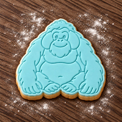 Orangutan decorated fondant cookie