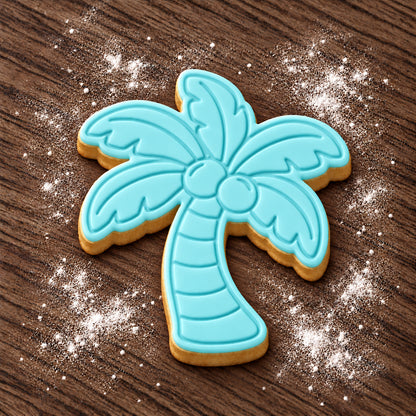 Palm Tree decorated fondant cookie