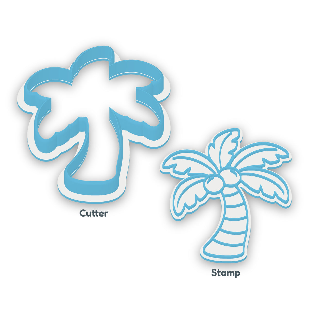 Palm Tree separate cookie cutter and matching embosser