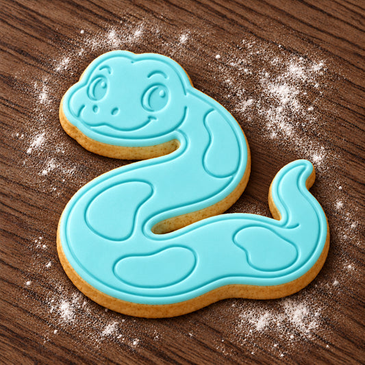 Python decorated fondant cookie