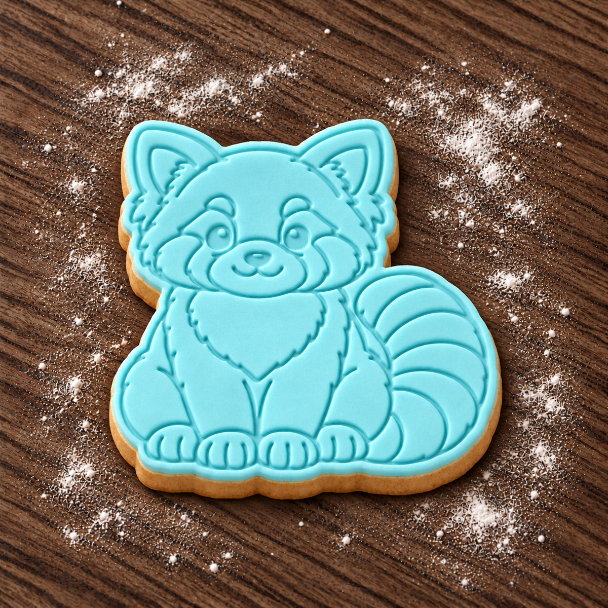 Red Panda decorated fondant cookie