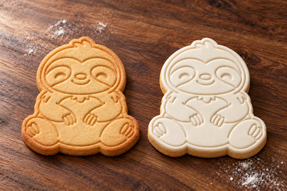 Sloth plain and white fondant cookie examples